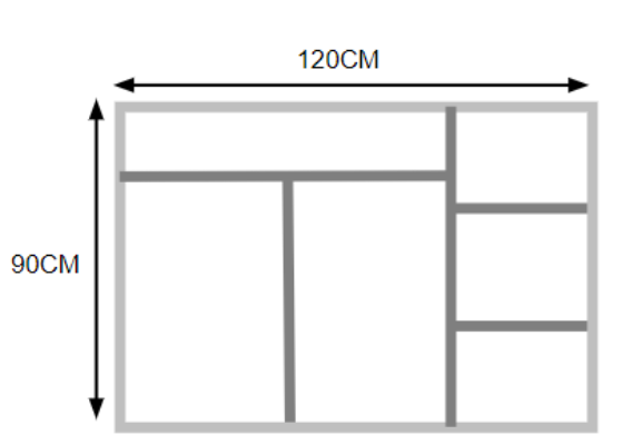 Tarja 120 cm 3 puertas Gris